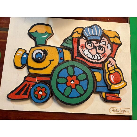 2 VTG rainbow crafts wooden Infant/ Toddler puzzles - Picture 2 of 4